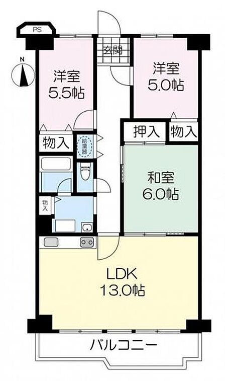 3LDK 間取り