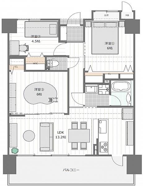 間取りを拡大表示