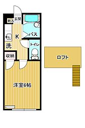 ロフティ西勝山1 1Kの間取図画像