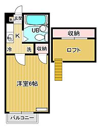アーバンハウス長嶺 1Kの間取図画像
