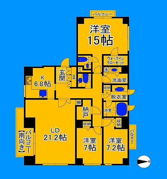 大阪府大阪市住吉区帝塚山中3丁目(賃貸マンション3LDK・4階・140.87㎡)の写真 その2