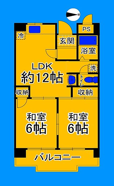 大阪府大阪市住吉区大領5丁目(賃貸マンション2LDK・2階・47.52㎡)の写真 その2