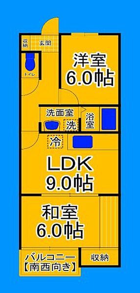 大阪府大阪市住吉区大領2丁目(賃貸マンション2LDK・2階・53.94㎡)の写真 その2