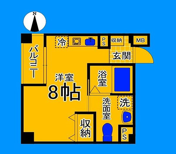 大阪府大阪市住吉区東粉浜3丁目(賃貸アパート1R・4階・21.00㎡)の写真 その2