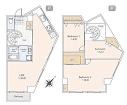 シャトレー渋谷 2LDKの間取図画像