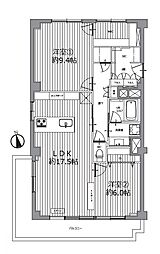 コープ高輪 2LDKの間取図画像