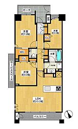 パークホームズ二子玉川ヒルトップ 3LDKの間取図画像