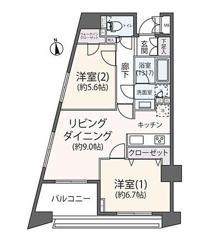 2LDK 間取り