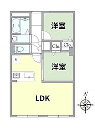 ハイツ三軒茶屋 2LDKの間取図画像