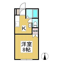 ハイツ峯 1Kの間取図画像