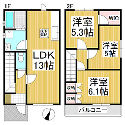 Grasse BoisB 3LDKの間取図画像