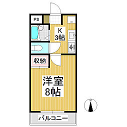 メゾン梨ノ木 1Kの間取図画像