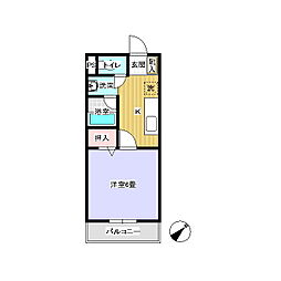 ハイツゼファー 1Kの間取図画像