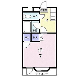 メゾン・セシボン・E 1Kの間取図画像