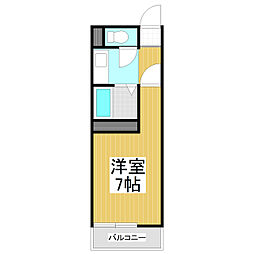 センチュリーハイツB 1Kの間取図画像