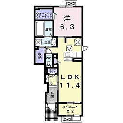 プレステージ佐久平 1LDKの間取図画像
