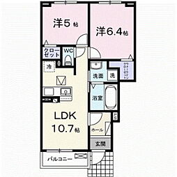 アンシャンテ 2LDKの間取図画像