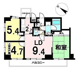 藤和シティホームズ西八王子 3LDKの間取図画像