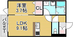 C 1階1LDKの間取り