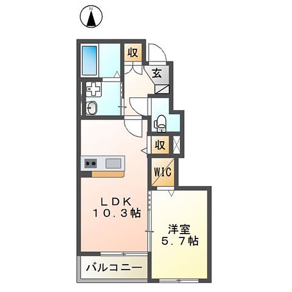 仮）久留米市山川安居野アパート新築工事 102｜福岡県久留米市山川安居野1丁目(賃貸アパート1LDK・1階・43.20㎡)の写真 その4