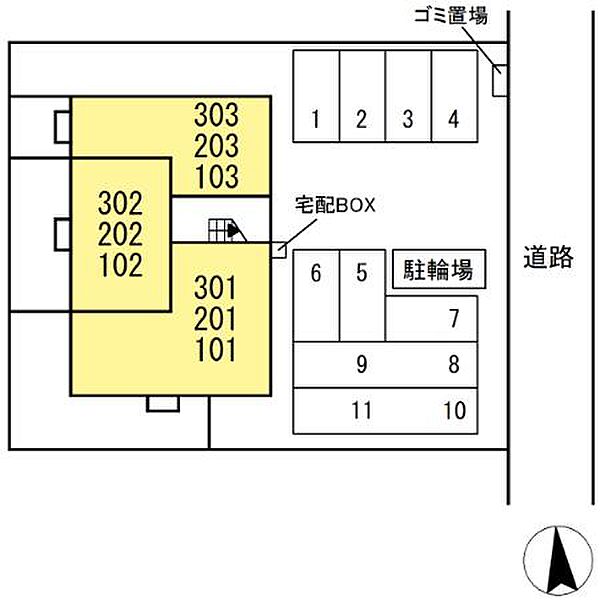 ラ・ルーチェ宮の陣駅前 203｜福岡県久留米市宮ノ陣1丁目(賃貸アパート1LDK・2階・41.68㎡)の写真 その3