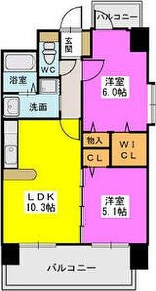 ステラSTII 603｜福岡県久留米市東櫛原町(賃貸マンション2LDK・6階・50.41㎡)の写真 その2