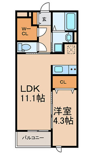 サクスィード久留米西 506｜福岡県久留米市梅満町(賃貸マンション1LDK・1階・40.08㎡)の写真 その2