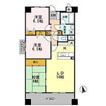 薫光苑 203 ｜ 福岡県久留米市本山1丁目7-31（賃貸マンション3LDK・2階・77.33㎡） その2