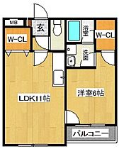 サンライズ小森野 206 ｜ 福岡県久留米市小森野1丁目9-20（賃貸マンション1LDK・2階・41.11㎡） その2