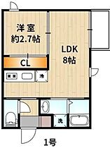 フィーリックス久留米大前I 101 ｜ 福岡県久留米市御井町0000（賃貸アパート1LDK・1階・26.10㎡） その2