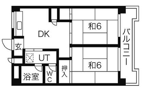 佐藤第一ビル 203｜愛知県名古屋市昭和区福江１丁目(賃貸マンション2DK・2階・44.00㎡)の写真 その2