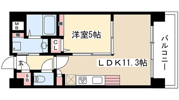 ANGELINA 502｜愛知県名古屋市昭和区檀溪通１丁目(賃貸マンション1LDK・5階・40.04㎡)の写真 その2