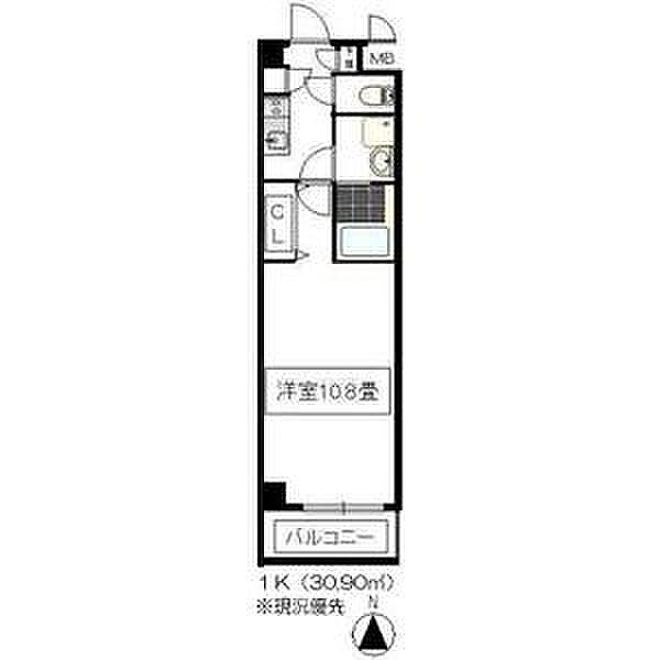 パークビラ瑞穂 306｜愛知県名古屋市瑞穂区内方町２丁目(賃貸マンション1K・3階・30.90㎡)の写真 その2