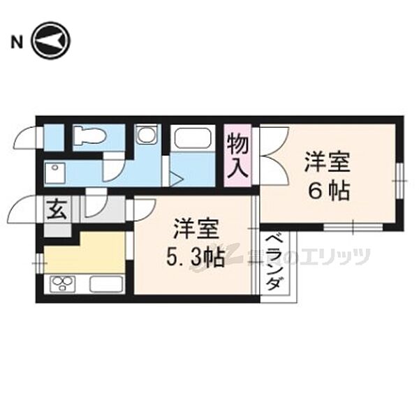 グレース菱屋 202｜京都府京都市伏見区深草直違橋片町(賃貸マンション1DK・2階・33.80㎡)の写真 その2