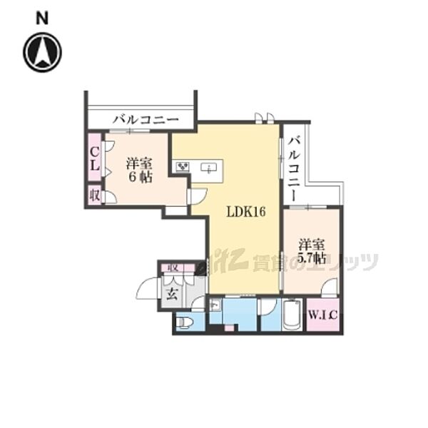 京都府京都市伏見区竹田内畑町(賃貸マンション2LDK・3階・62.70㎡)の写真 その2