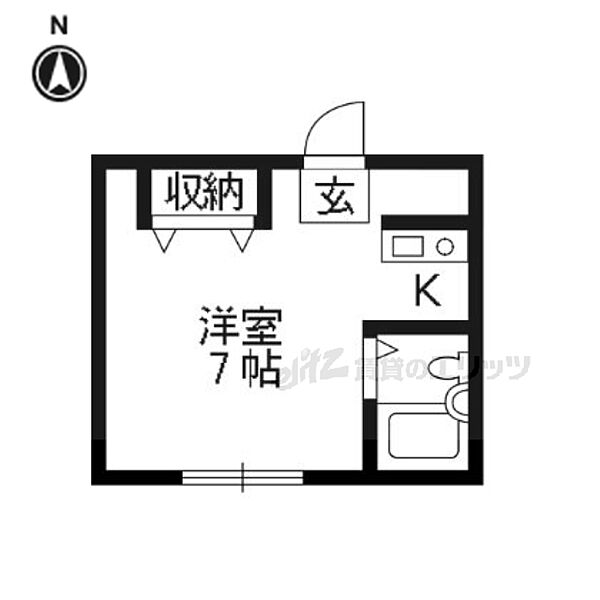 京都府京都市伏見区深草稲荷中之町(賃貸マンション1R・2階・16.50㎡)の写真 その2