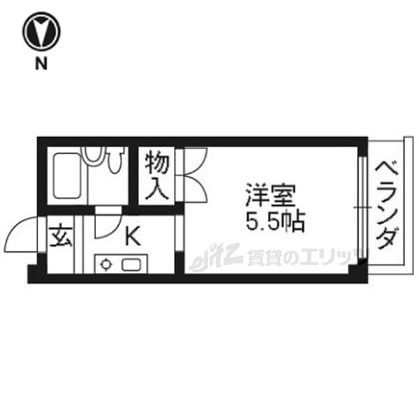 カサブランカ3 101｜京都府京都市山科区東野南井ノ上町(賃貸マンション1K・1階・16.00㎡)の写真 その2