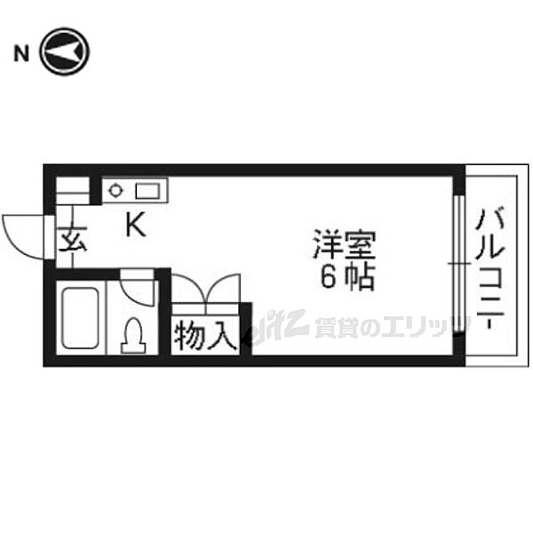 エクセル田辺 413｜京都府京田辺市三山木谷ノ上(賃貸マンション1R・4階・17.16㎡)の写真 その2