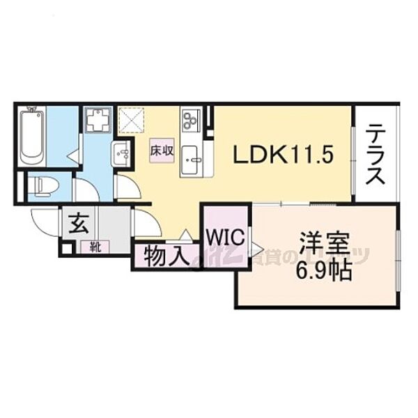 グリーンハイツ加茂I 103｜京都府木津川市加茂町里中門伝(賃貸アパート1LDK・1階・44.20㎡)の写真 その2