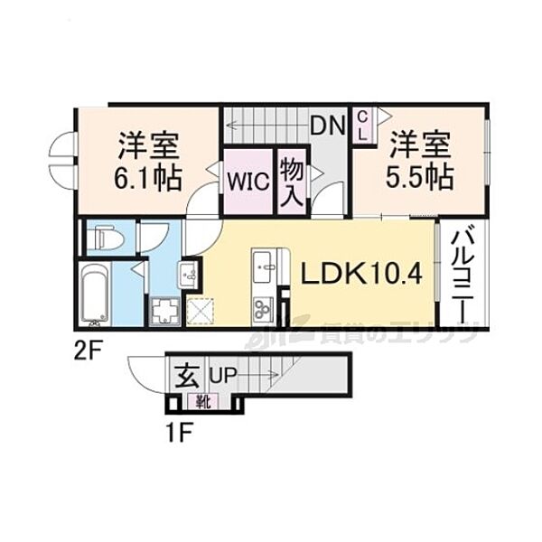 グリーンハイツ加茂I 205｜京都府木津川市加茂町里中門伝(賃貸アパート2LDK・1階・56.08㎡)の写真 その2