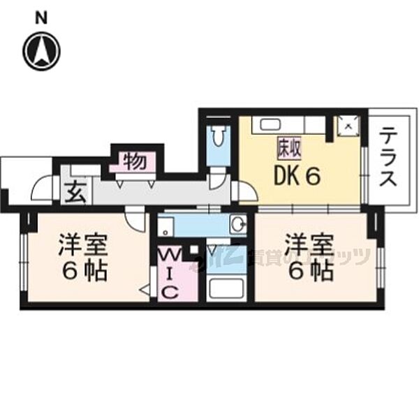 サン　フローロ 111｜京都府相楽郡精華町大字菅井小字馬渕(賃貸アパート2DK・1階・45.06㎡)の写真 その2