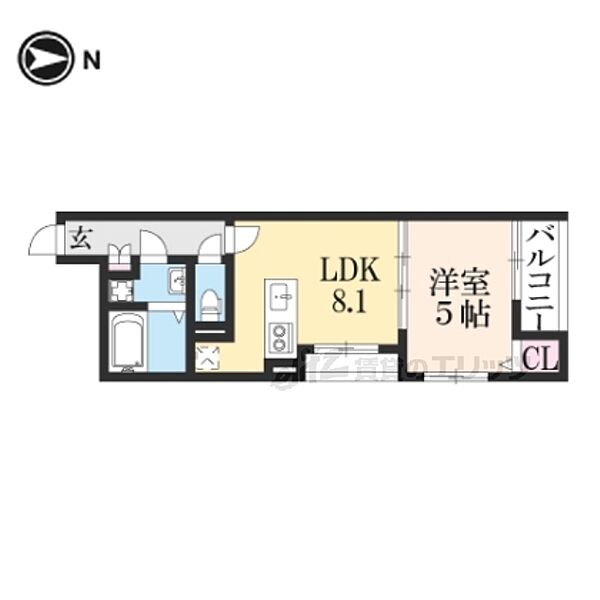 メゾン・ド・クレール西大路 202｜京都府京都市南区吉祥院九条町(賃貸マンション1LDK・2階・34.27㎡)の写真 その2