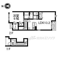 アンブラッセ 201 ｜ 京都府京都市伏見区深草僧坊町（賃貸アパート1LDK・2階・51.13㎡） その2