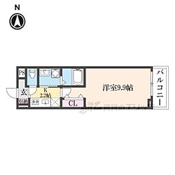 チェストセブン 2階1Kの間取り