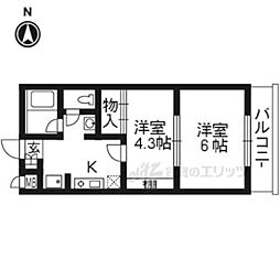M'プラザ大住参番館 2Kの間取図画像