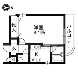 パレット 5階1Kの間取り