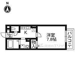 カーサ・カロ 1Kの間取図画像