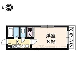 京阪本線 龍谷大前深草駅 徒歩10分の賃貸マンション 1階1Kの間取り