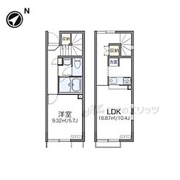 レオネクストサウスウェイヴ 1LDKの間取図画像