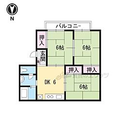 ヴィラ新成田 3DKの間取図画像